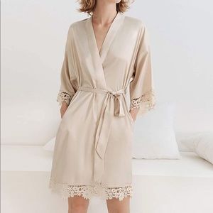 Silk Bridesmaid Robe Champagne Gold